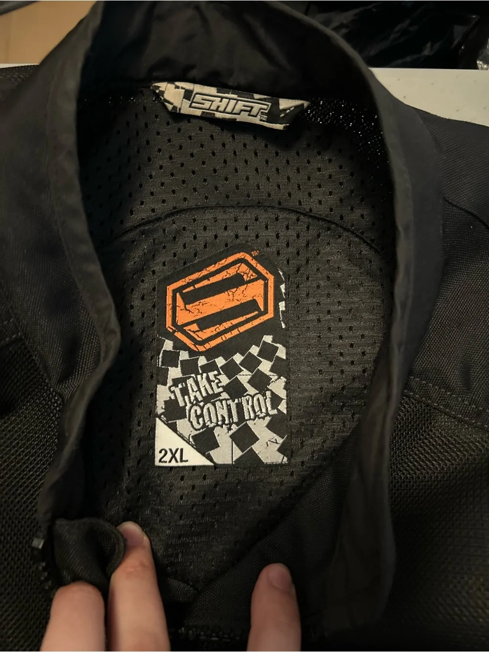 SHIFT Black Men’s Riding Jacket with Reflective Trim and padding